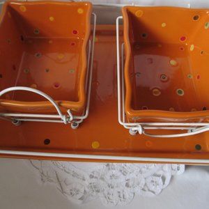 TEMP-TATIONS POKA-DOT  --ORANGE--MULTICOLORED DOTS WHITE IRON HOLDERS. SO COOOL!